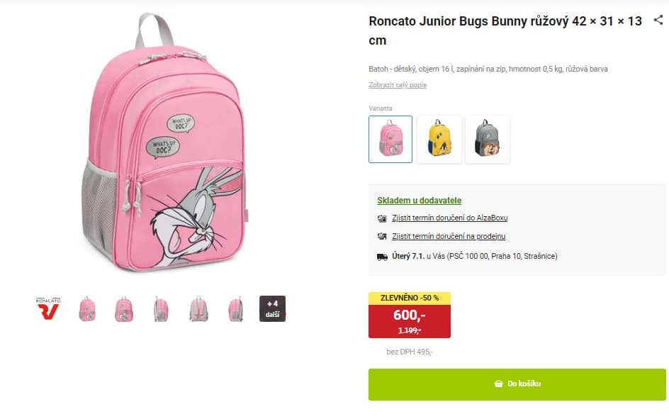 Dětský batoh Roncato Bugs Bunny