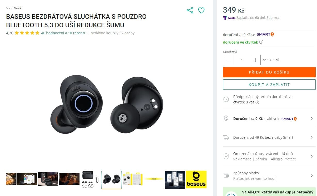 Bezdrátová sluchátka Baseus Bowie