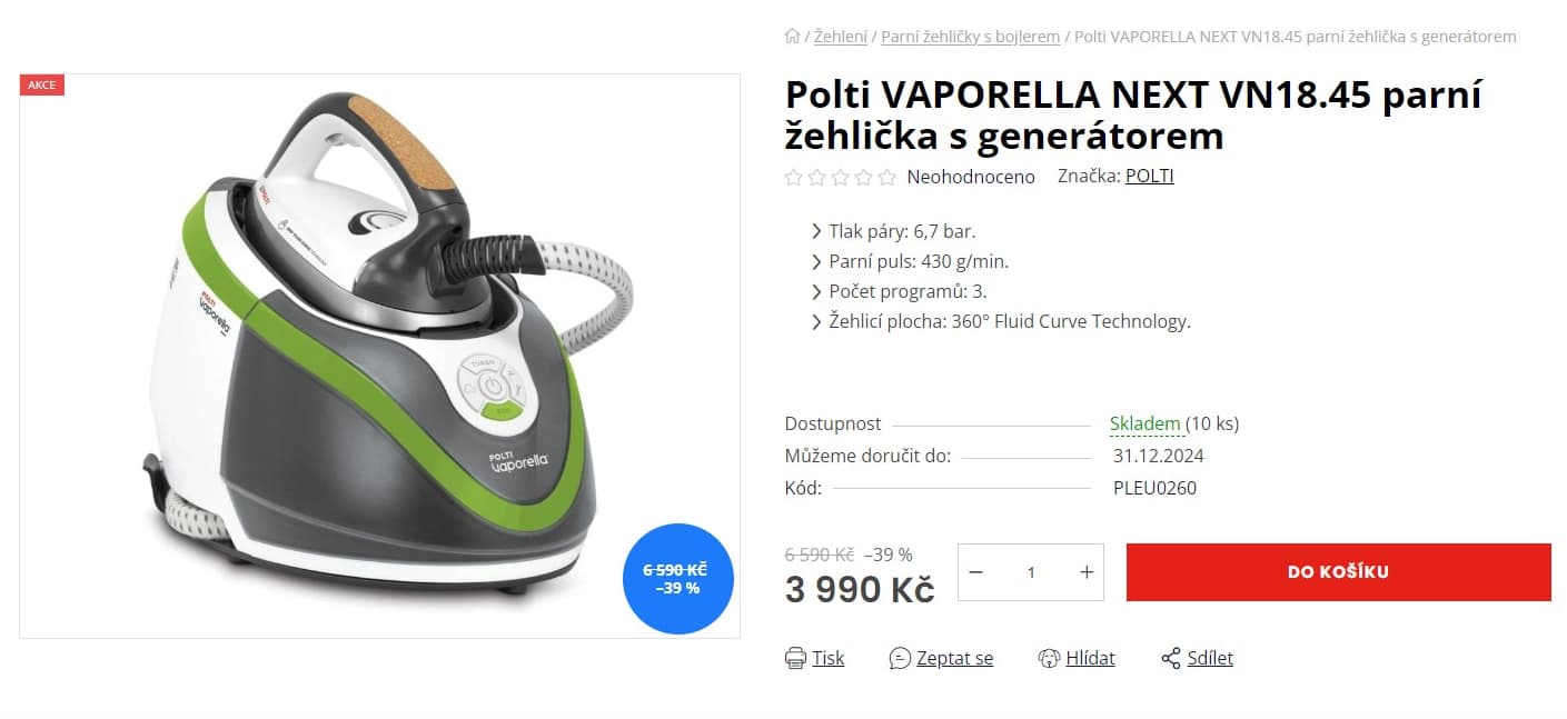 Parní generátor Polti 6,7 bar