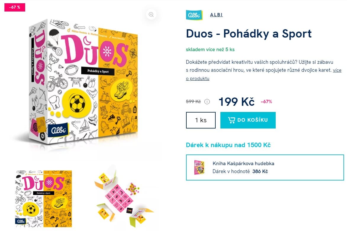 Společenská hra Duos - Pohádky a Sport