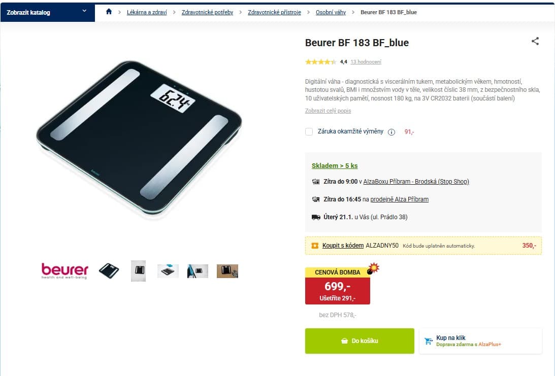 Digitální váha, diagnostická Beurer, funkce