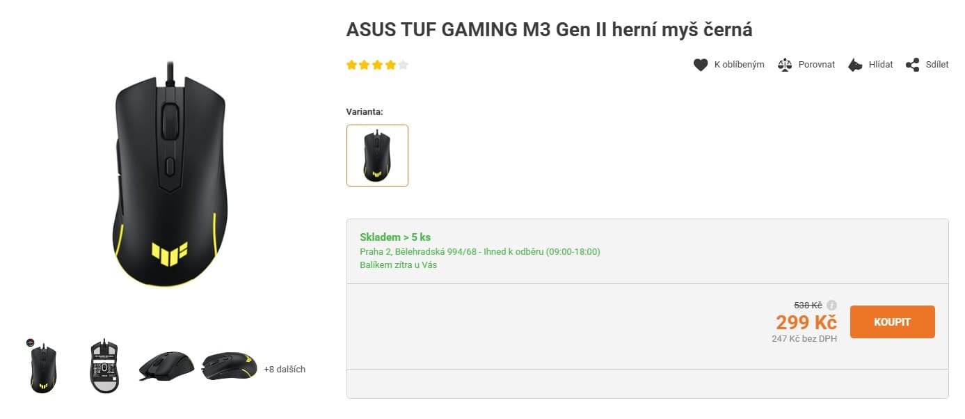 Herní myš ASUS TUF Gaming M3 II, RGB