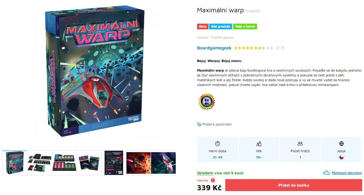 Desková hra Maximální warp