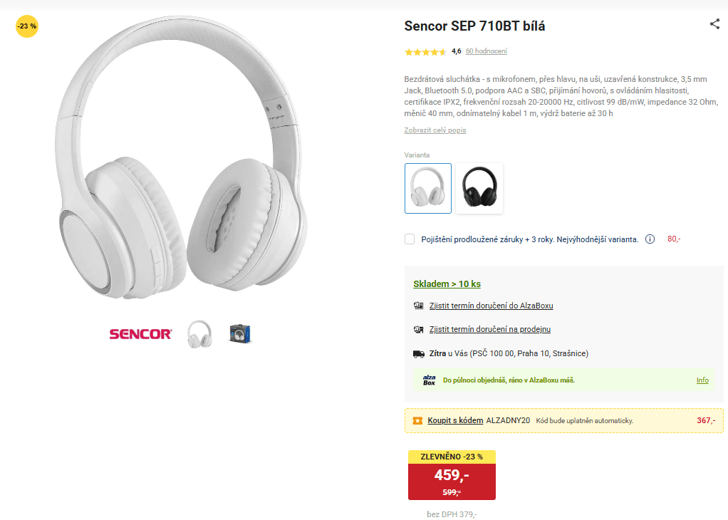BT sluchátka Sencor 710BT