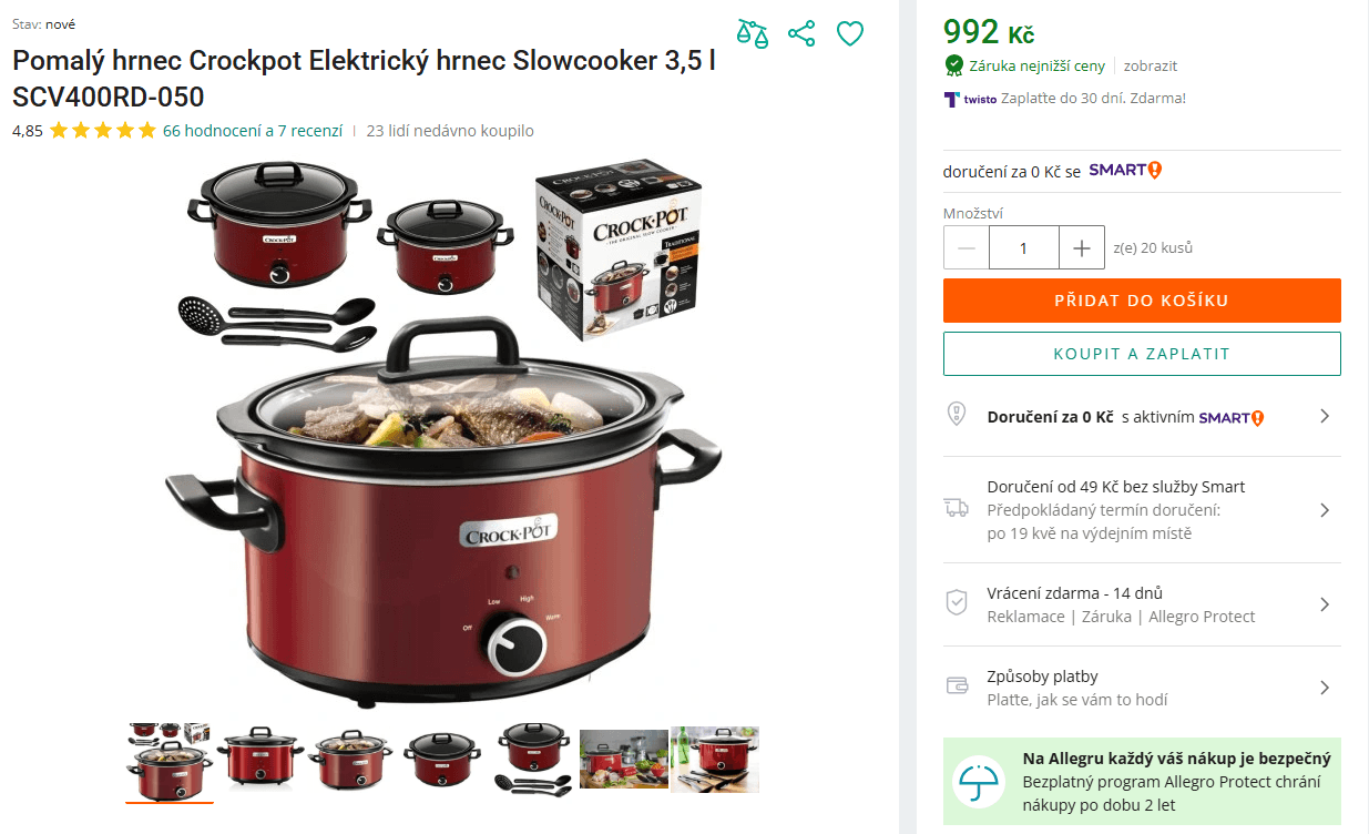 Hrnec na pomalé vaření CrockPot 3,5 l.