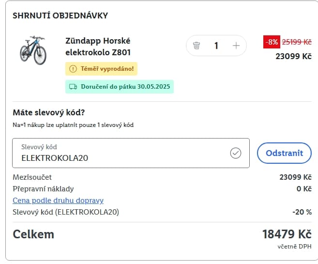 Lidl-Shop - sleva 20% na elektrokola
