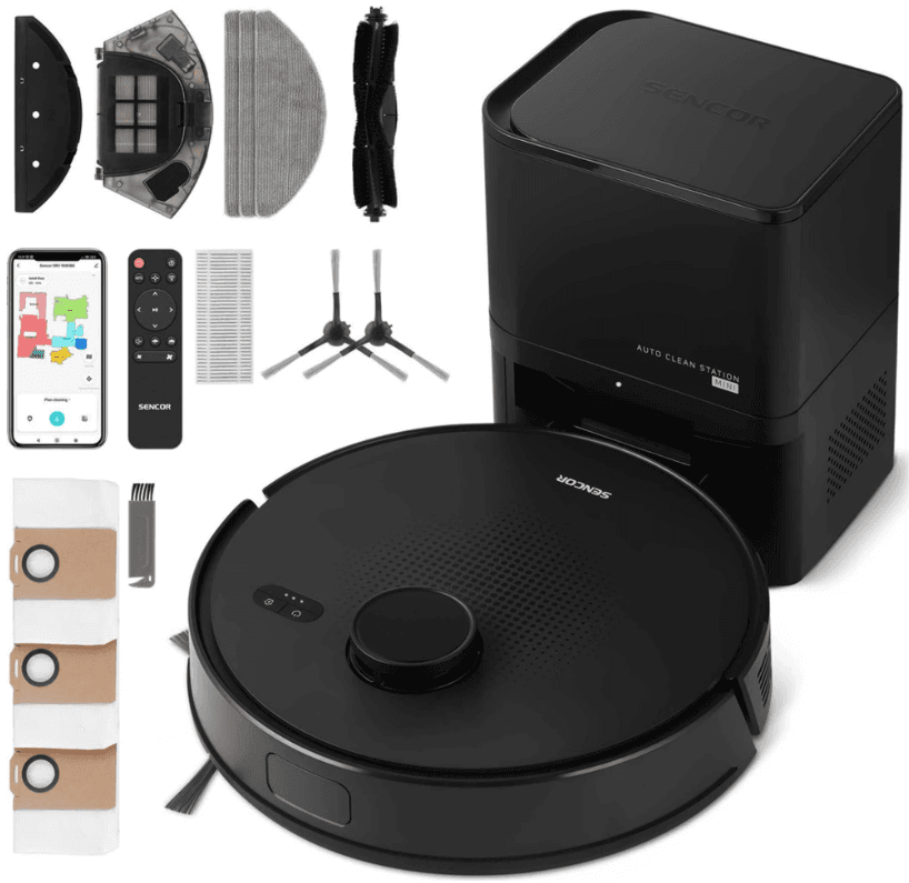 Robot mop, stanice Sencor, laser, hepa